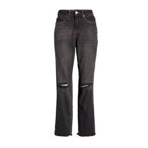 NWT BP. Women's Size 24 Ripped High Waist Ankle Mom Jeans In Vintage Black